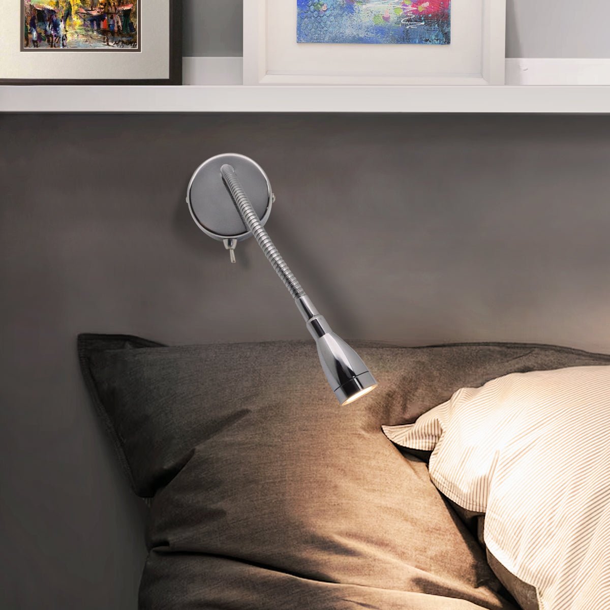 LED Indoor Bedside Reading Wall Light 2W 3000K Chrome - Energy Light Bulbs - Free delivery on all orders