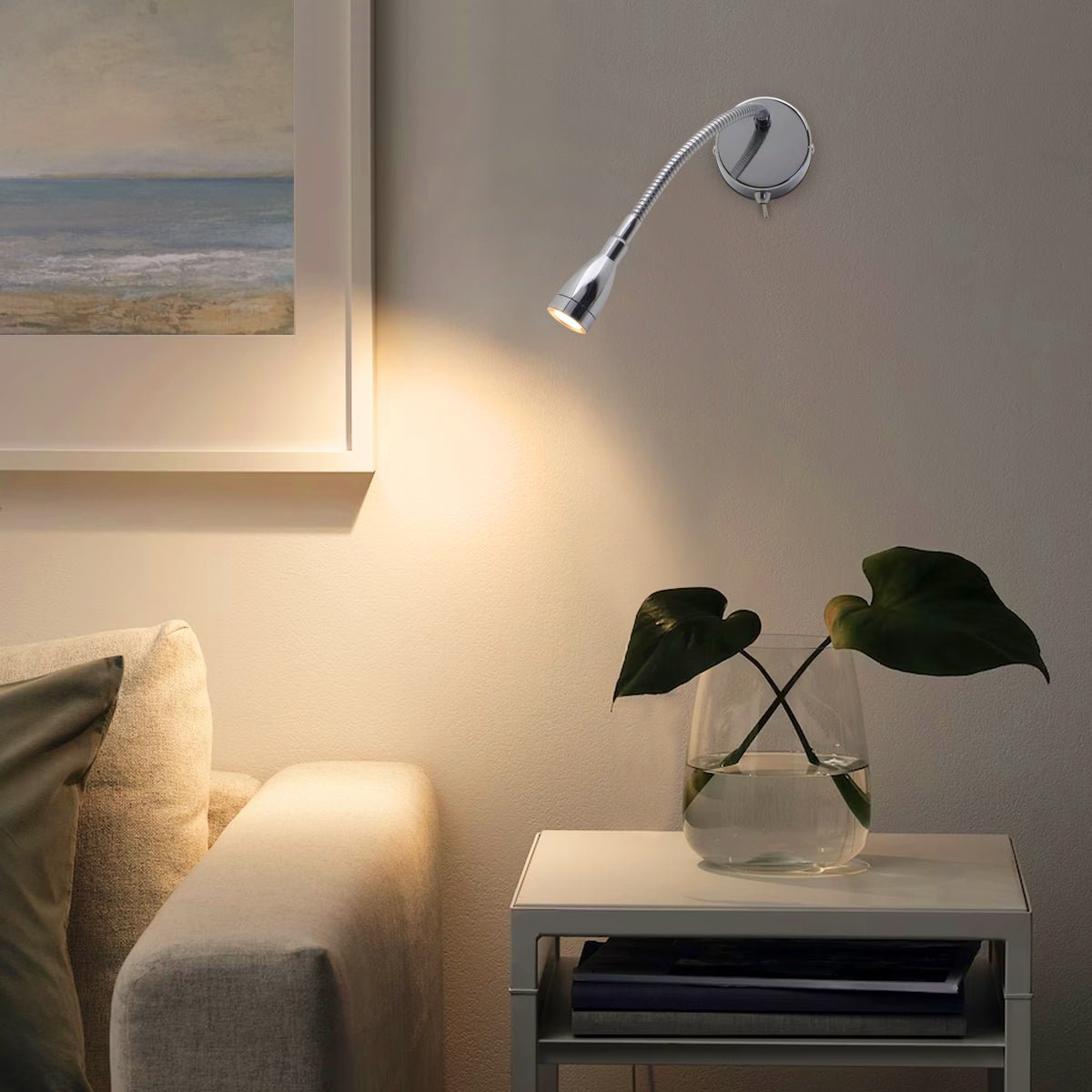 LED Indoor Bedside Reading Wall Light 2W 3000K Chrome - Energy Light Bulbs - Free delivery on all orders