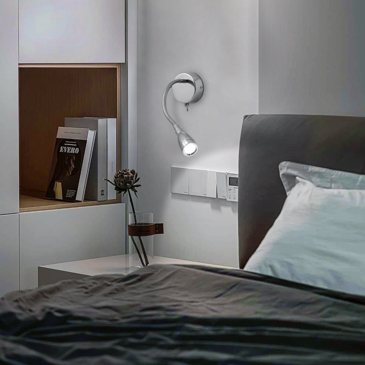 LED Indoor Bedside Reading Wall Light 2W 6000K Chrome - Energy Light Bulbs - Free delivery on all orders