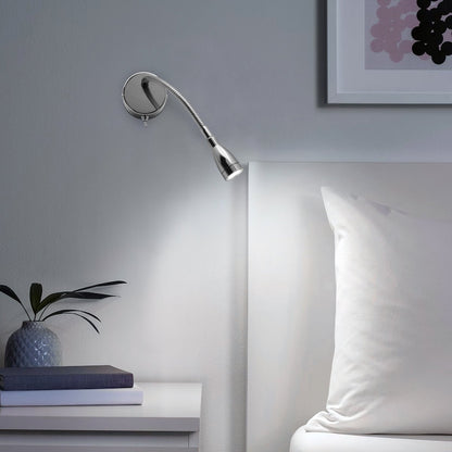 LED Indoor Bedside Reading Wall Light 2W 6000K Chrome - Energy Light Bulbs - Free delivery on all orders