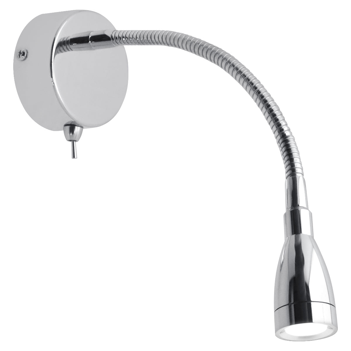 LED Indoor Bedside Reading Wall Light 2W 6000K Chrome - Energy Light Bulbs - Free delivery on all orders