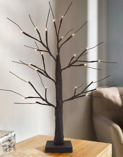 LED Indoor Christmas Brown Tree Miniature 60cm Mains And Battery Operated - Energy Light Bulbs - Free delivery on all orders