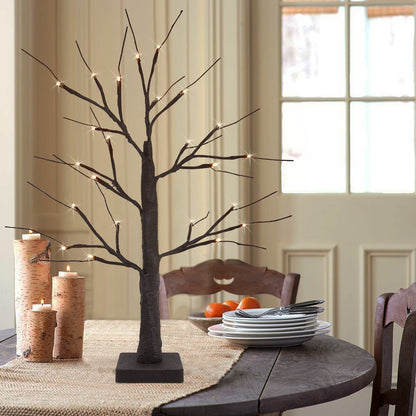 LED Indoor Christmas Brown Tree Miniature 60cm Mains And Battery Operated - Energy Light Bulbs - Free delivery on all orders