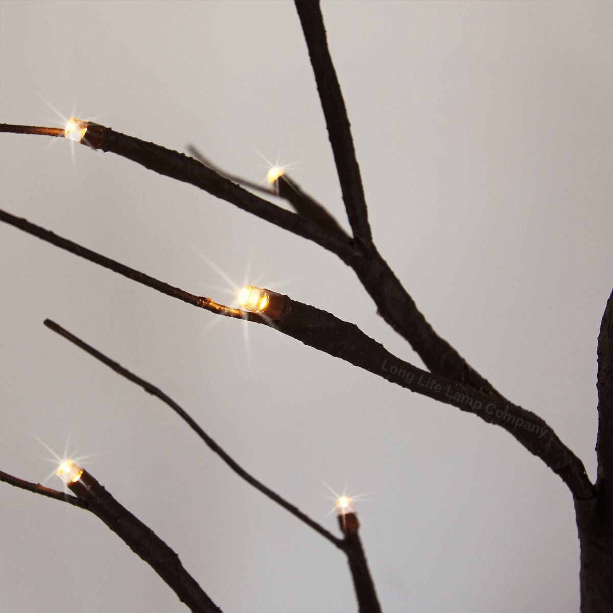 LED Indoor Christmas Brown Tree Miniature 60cm Mains And Battery Operated - Energy Light Bulbs - Free delivery on all orders