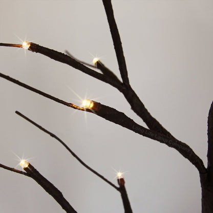 LED Indoor Christmas Brown Tree Miniature 60cm Mains And Battery Operated - Energy Light Bulbs - Free delivery on all orders