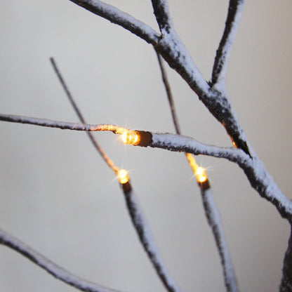 LED Indoor Christmas Brown Tree Snow Effect Miniature 60cm Mains and Battery Operated - Energy Light Bulbs - Free delivery on all orders