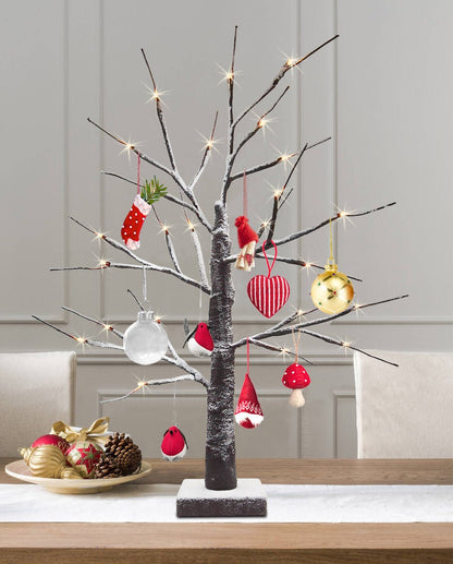 LED Indoor Christmas Brown Tree Snow Effect Miniature 60cm Mains and Battery Operated - Energy Light Bulbs - Free delivery on all orders