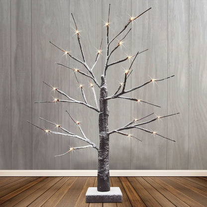 LED Indoor Christmas Brown Tree Snow Effect Miniature 60cm Mains and Battery Operated - Energy Light Bulbs - Free delivery on all orders