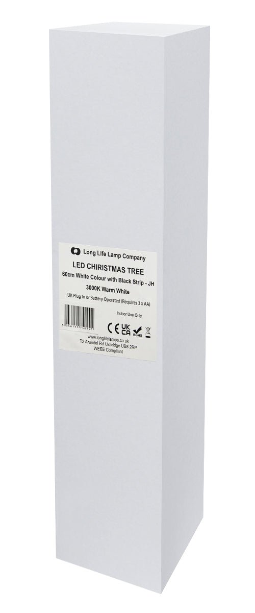 LED Indoor Christmas Tree White 60cm 3000k Light Dual Mains and Battery Operated - Energy Light Bulbs - Free delivery on all orders