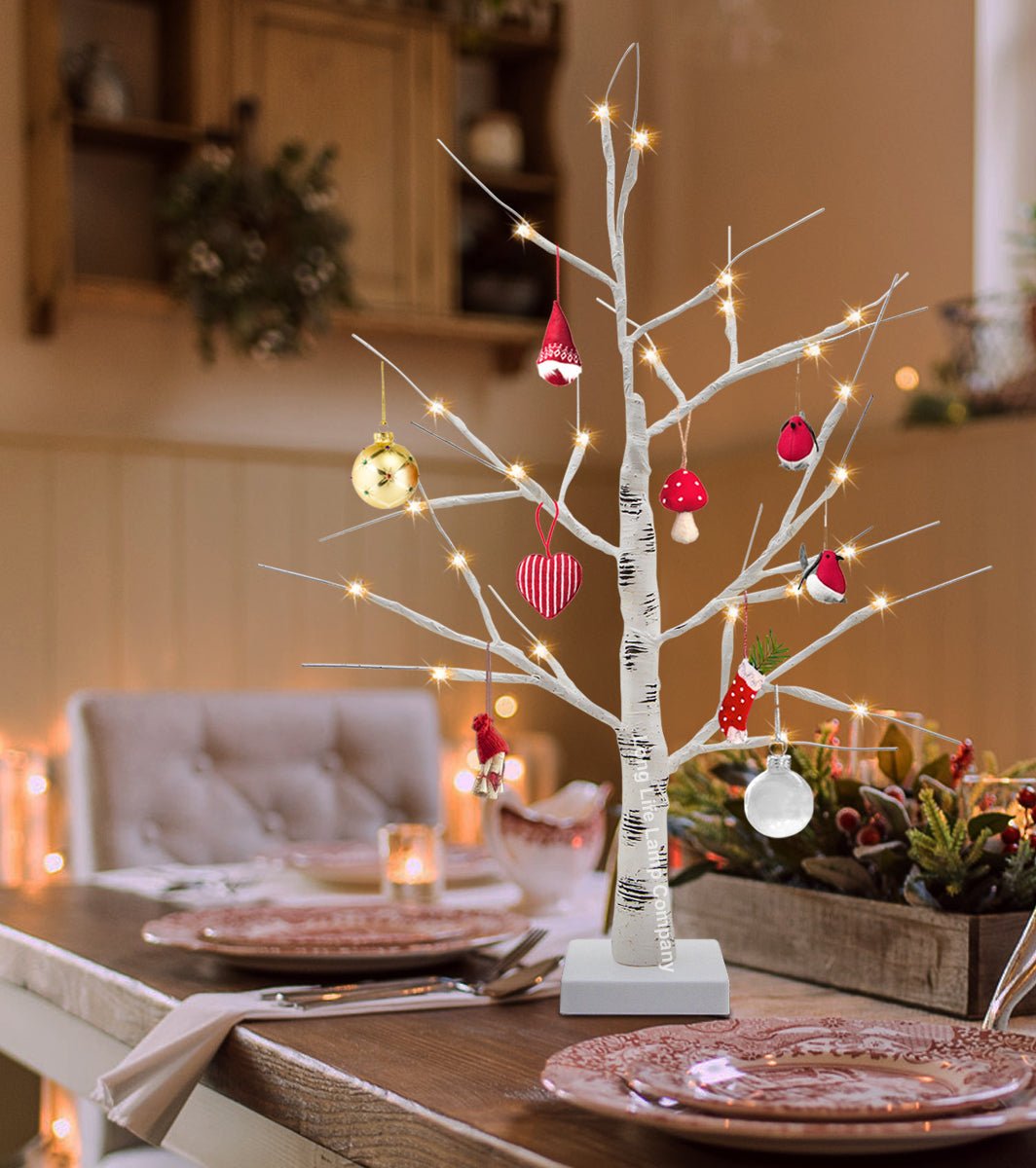 LED Indoor Christmas Tree White 60cm 3000k Light Dual Mains and Battery Operated - Energy Light Bulbs - Free delivery on all orders