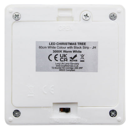 LED Indoor Christmas Tree White 60cm 3000k Light Dual Mains and Battery Operated - Energy Light Bulbs - Free delivery on all orders