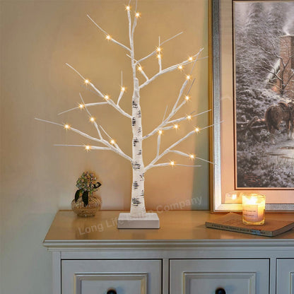 LED Indoor Christmas Tree White 60cm 3000k Light Dual Mains and Battery Operated - Energy Light Bulbs - Free delivery on all orders