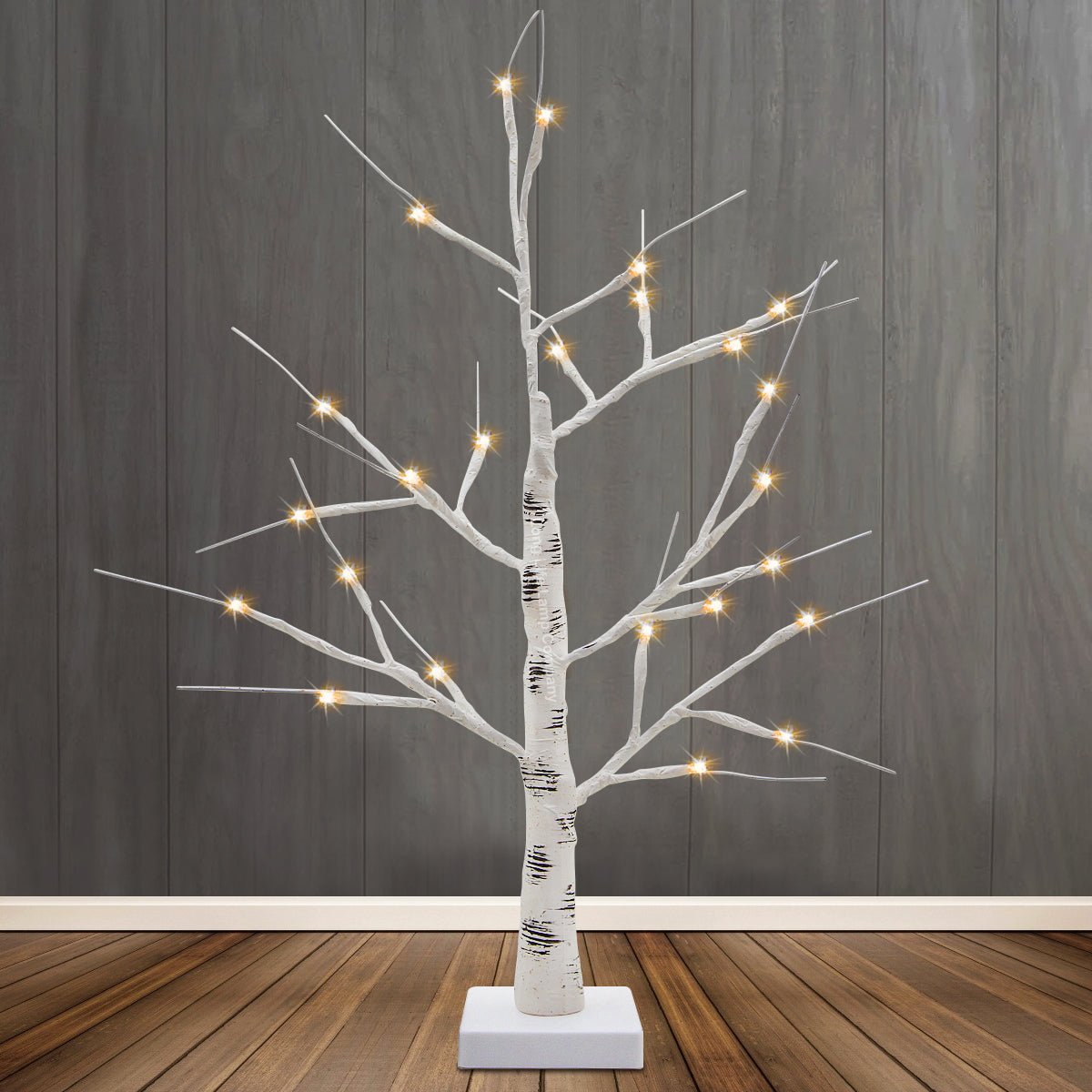 LED Indoor Christmas Tree White 60cm 3000k Light Dual Mains and Battery Operated - Energy Light Bulbs - Free delivery on all orders