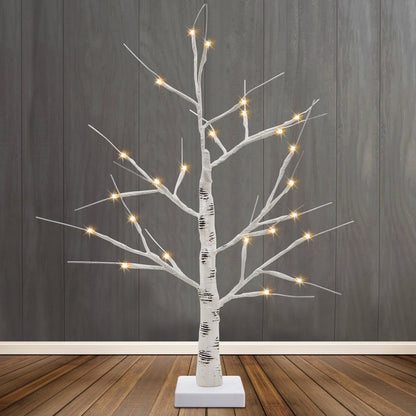 LED Indoor Christmas Tree White 60cm 3000k Light Dual Mains and Battery Operated - Energy Light Bulbs - Free delivery on all orders
