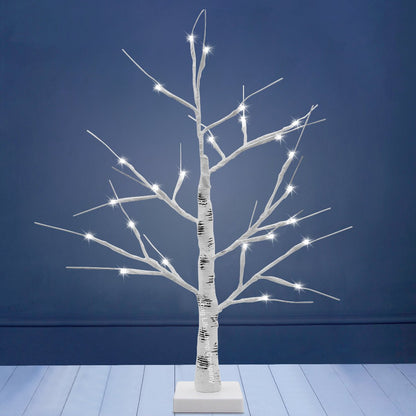 LED Indoor Christmas Tree White 60cm 6000k Light Dual Mains and Battery Operated - Energy Light Bulbs - Free delivery on all orders
