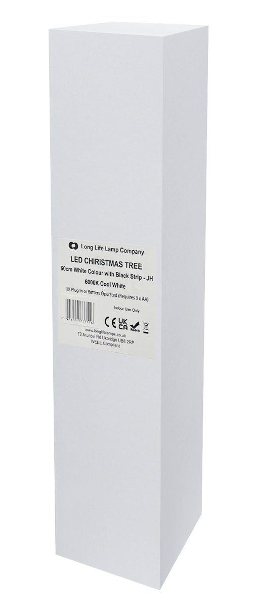 LED Indoor Christmas Tree White 60cm 6000k Light Dual Mains and Battery Operated - Energy Light Bulbs - Free delivery on all orders