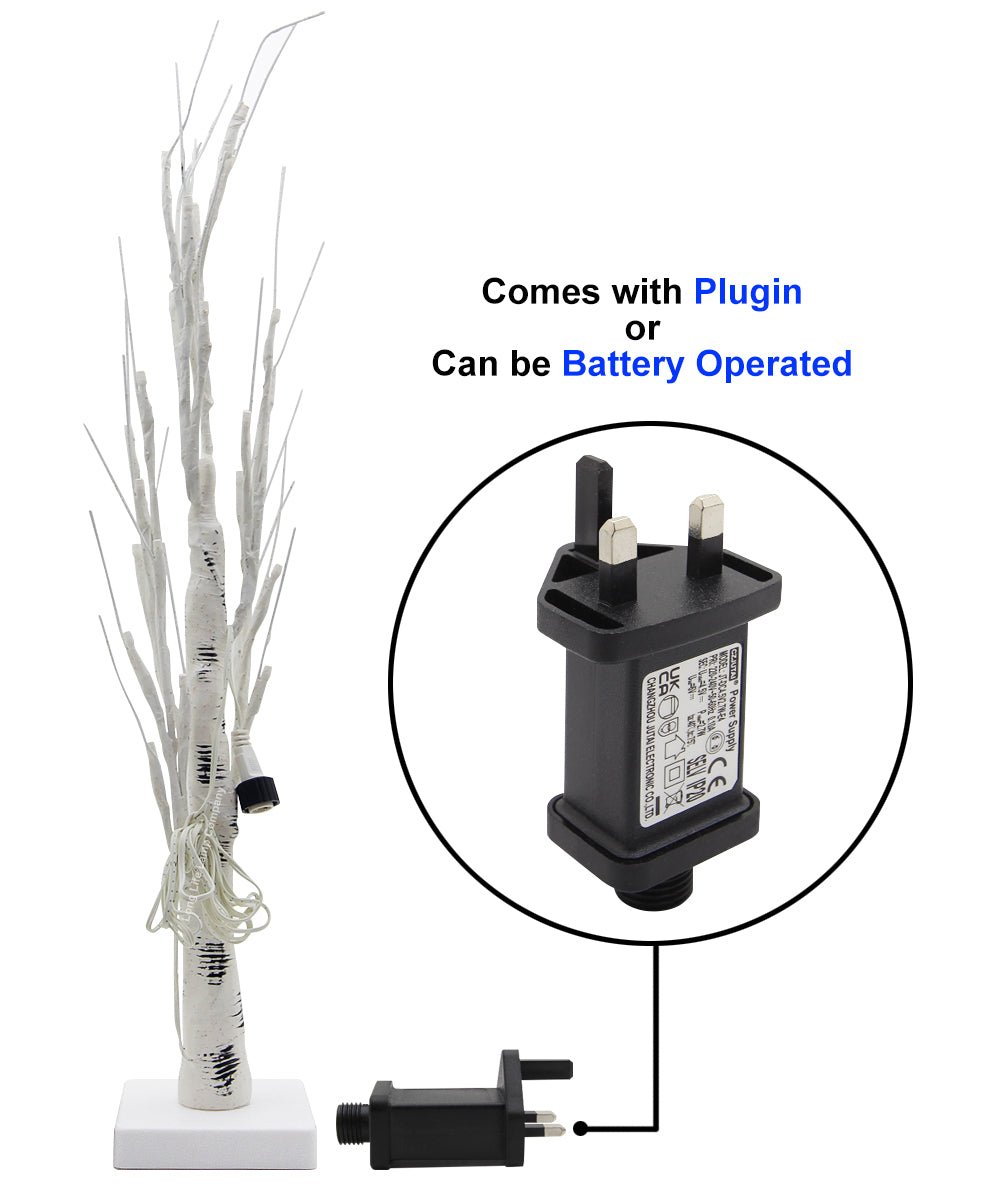 LED Indoor Christmas Tree White 60cm 6000k Light Dual Mains and Battery Operated - Energy Light Bulbs - Free delivery on all orders