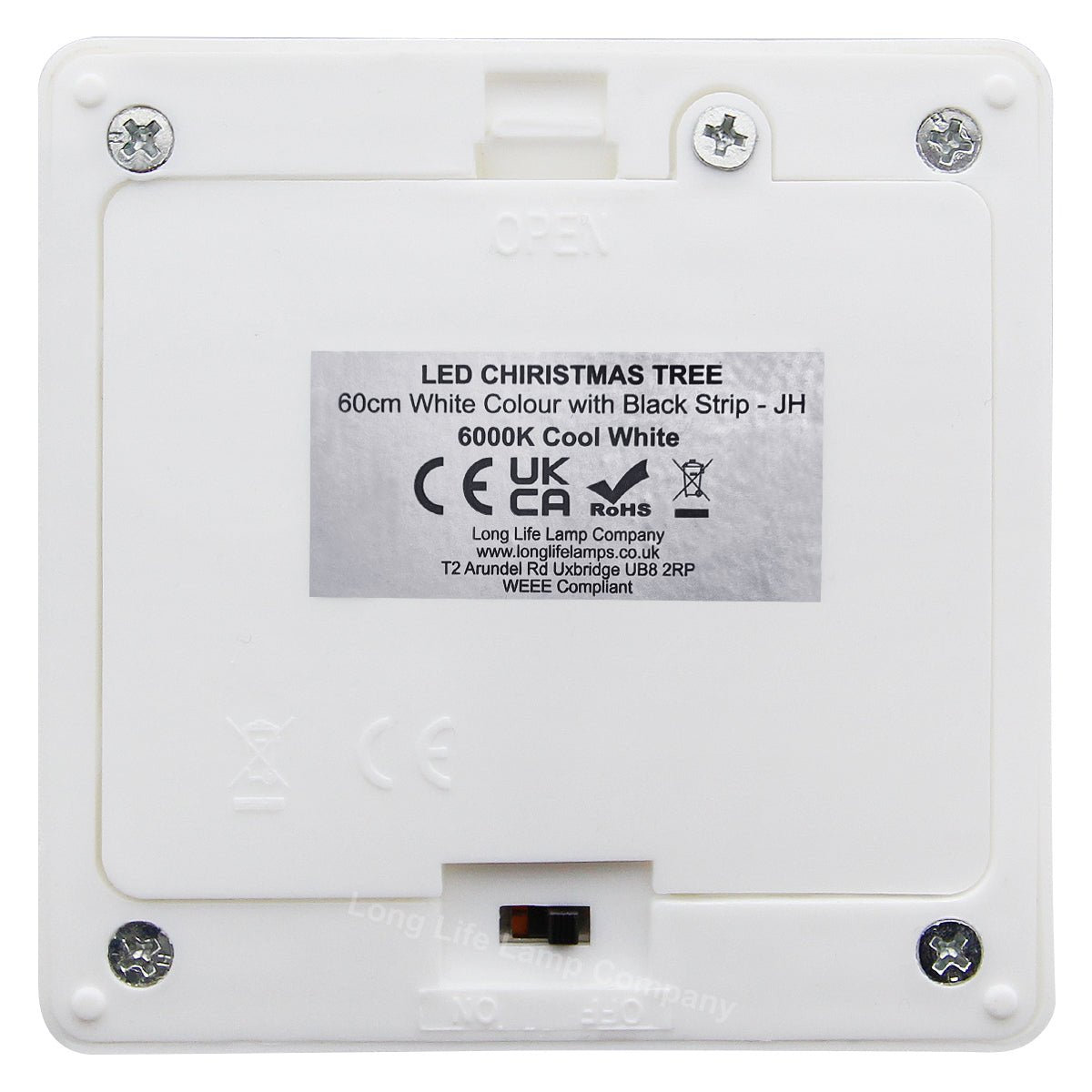 LED Indoor Christmas Tree White 60cm 6000k Light Dual Mains and Battery Operated - Energy Light Bulbs - Free delivery on all orders