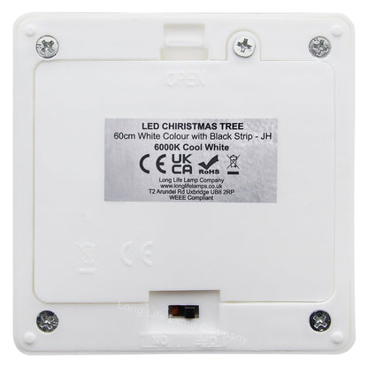 LED Indoor Christmas Tree White 60cm 6000k Light Dual Mains and Battery Operated - Energy Light Bulbs - Free delivery on all orders