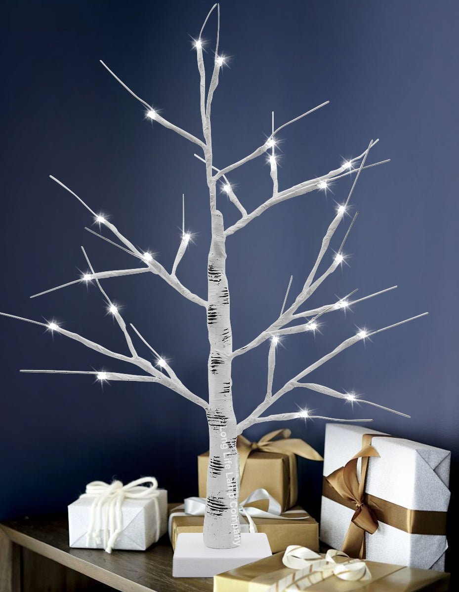 LED Indoor Christmas Tree White 60cm 6000k Light Dual Mains and Battery Operated - Energy Light Bulbs - Free delivery on all orders