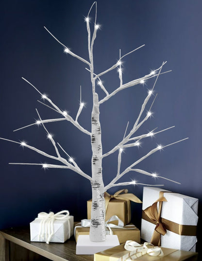 LED Indoor Christmas Tree White 60cm 6000k Light Dual Mains and Battery Operated - Energy Light Bulbs - Free delivery on all orders