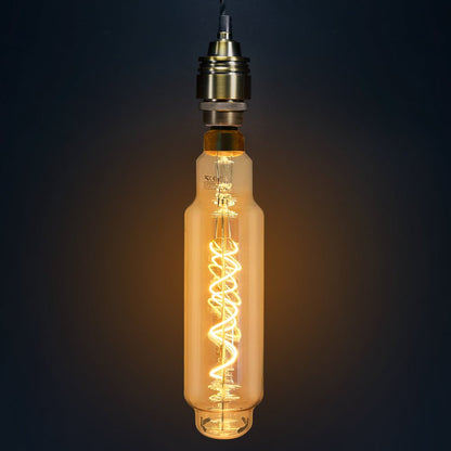 LED Light Bulb Vintage Tubular Spiral Filament Smoked Gold Glass 4W E27 - Energy Light Bulbs - Free delivery on all orders