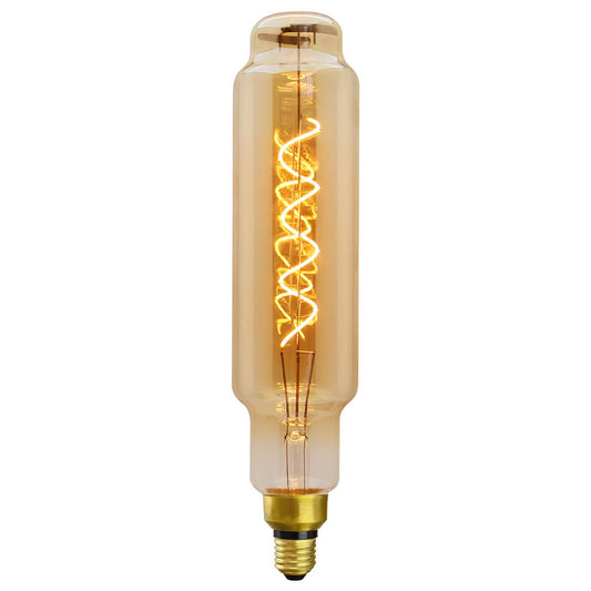 LED Light Bulb Vintage Tubular Spiral Filament Smoked Gold Glass 4W E27 - Energy Light Bulbs - Free delivery on all orders