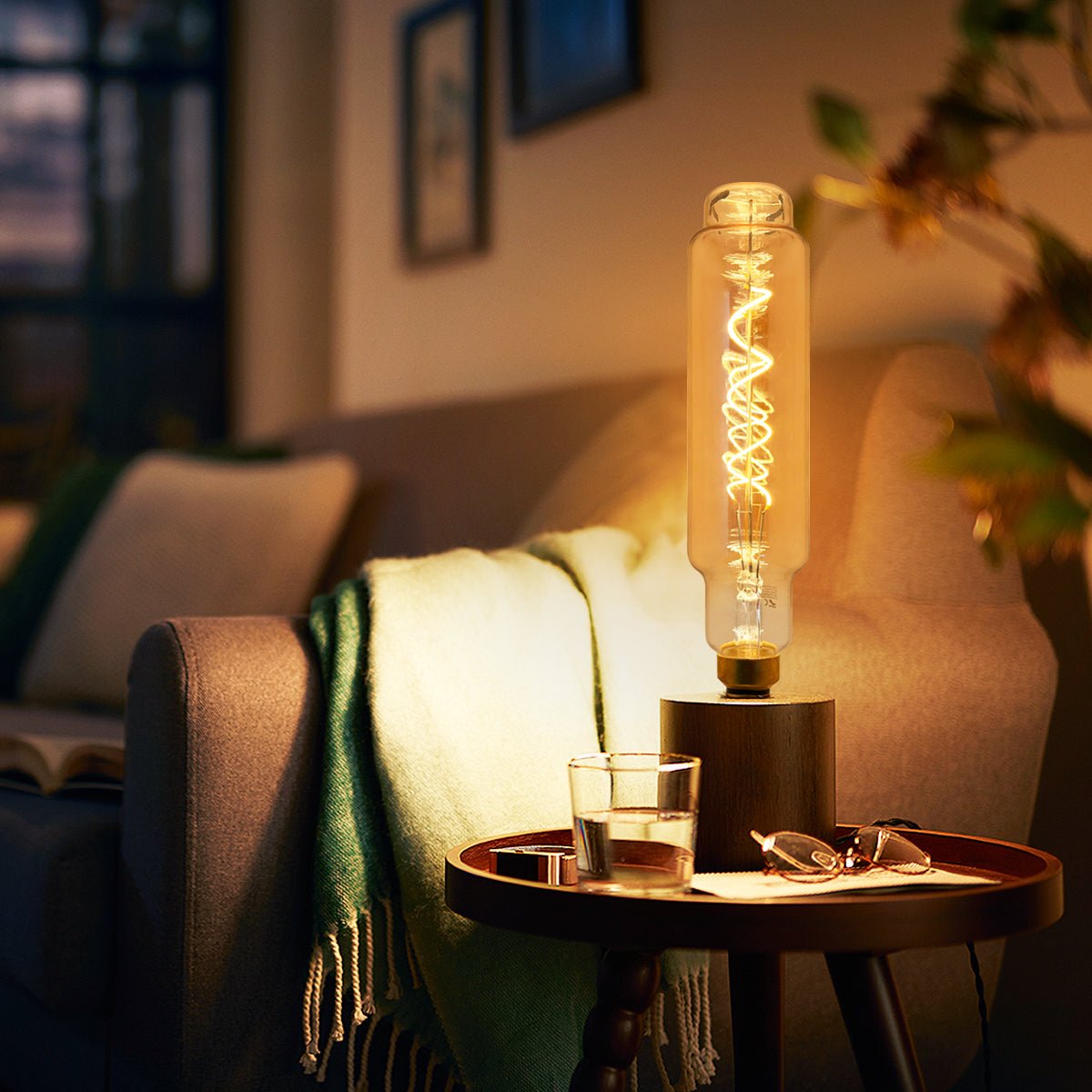 LED Light Bulb Vintage Tubular Spiral Filament Smoked Gold Glass 4W E27 - Energy Light Bulbs - Free delivery on all orders
