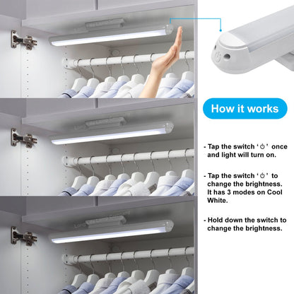 LED Magnetic USB Rechargeable Under Cabinet Night Lights With Touch Sensor Cool White RNL03 - Energy Light Bulbs - Free delivery on all orders