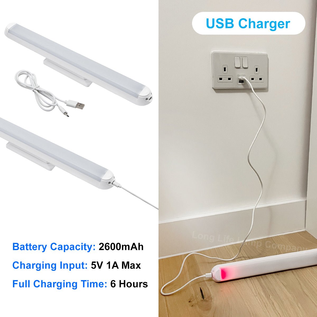 LED Magnetic USB Rechargeable Under Cabinet Night Lights With Touch Sensor Cool White RNL03 - Energy Light Bulbs - Free delivery on all orders