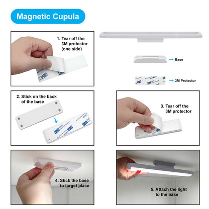 LED Magnetic USB Rechargeable Under Cabinet Night Lights With Touch Sensor Cool White RNL03 - Energy Light Bulbs - Free delivery on all orders