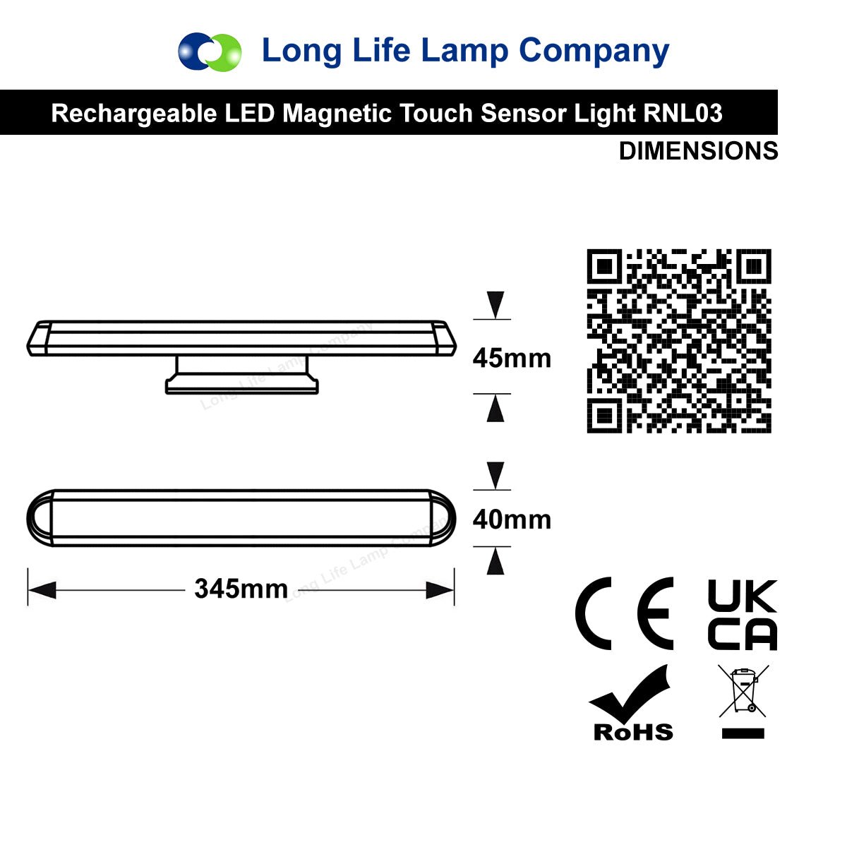 LED Magnetic USB Rechargeable Under Cabinet Night Lights With Touch Sensor Cool White RNL03 - Energy Light Bulbs - Free delivery on all orders