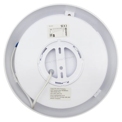 LED Microwave Motion Sensor Ceiling Light Round 18w 6500k IP54 Remote Controlled - Energy Light Bulbs - Free delivery on all orders
