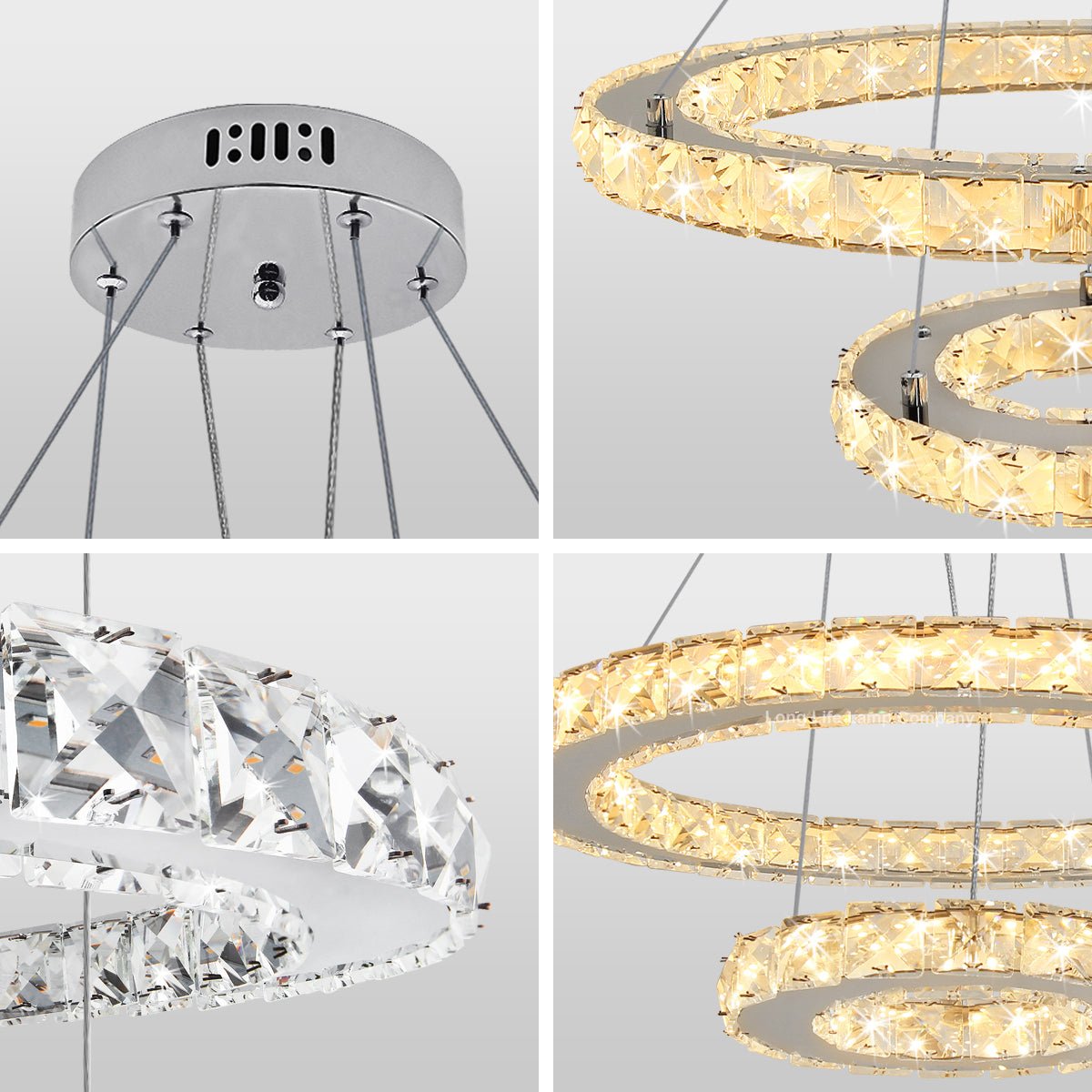 LED Modern Round Ceiling Chandelier Double Ring Warm White - Energy Light Bulbs - Free delivery on all orders