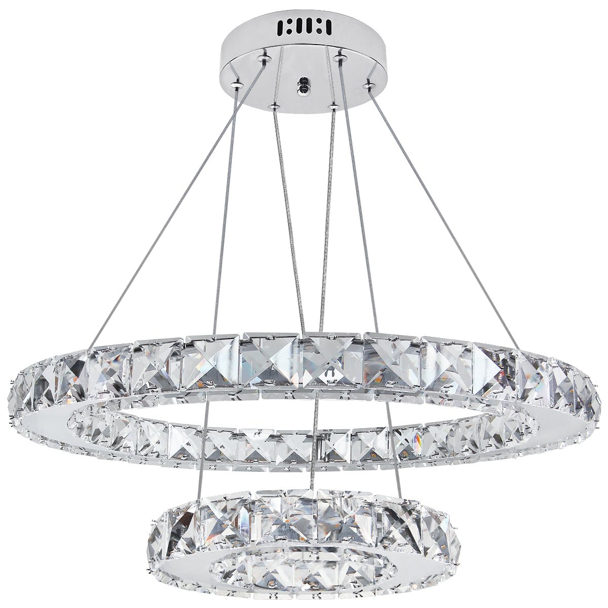 LED Modern Round Ceiling Chandelier Double Ring Warm White - Energy Light Bulbs - Free delivery on all orders