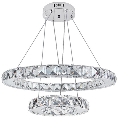 LED Modern Round Ceiling Chandelier Double Ring Warm White - Energy Light Bulbs - Free delivery on all orders