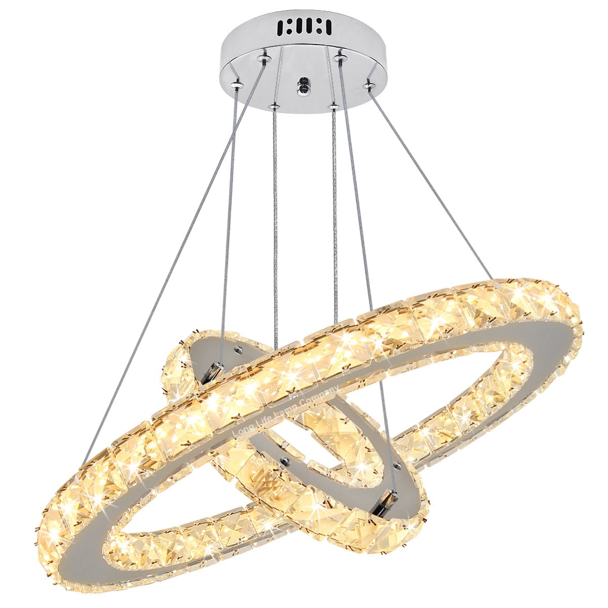 LED Modern Round Ceiling Chandelier Double Ring Warm White - Energy Light Bulbs - Free delivery on all orders