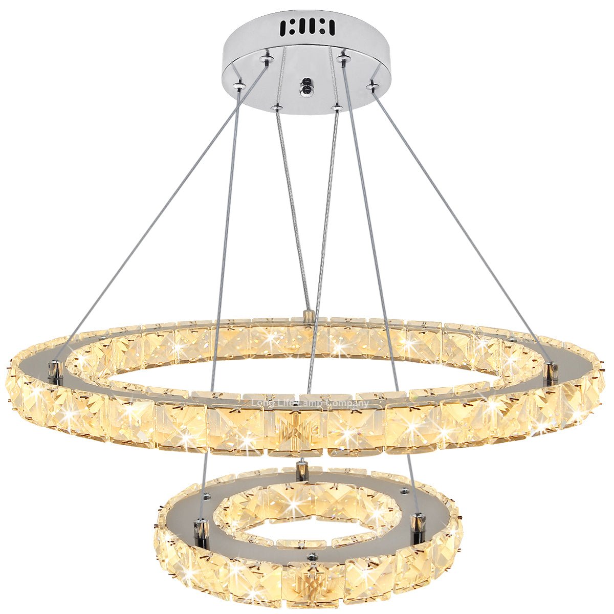LED Modern Round Ceiling Chandelier Double Ring Warm White - Energy Light Bulbs - Free delivery on all orders