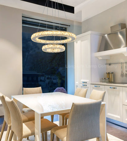 LED Modern Round Ceiling Chandelier Double Ring Warm White - Energy Light Bulbs - Free delivery on all orders