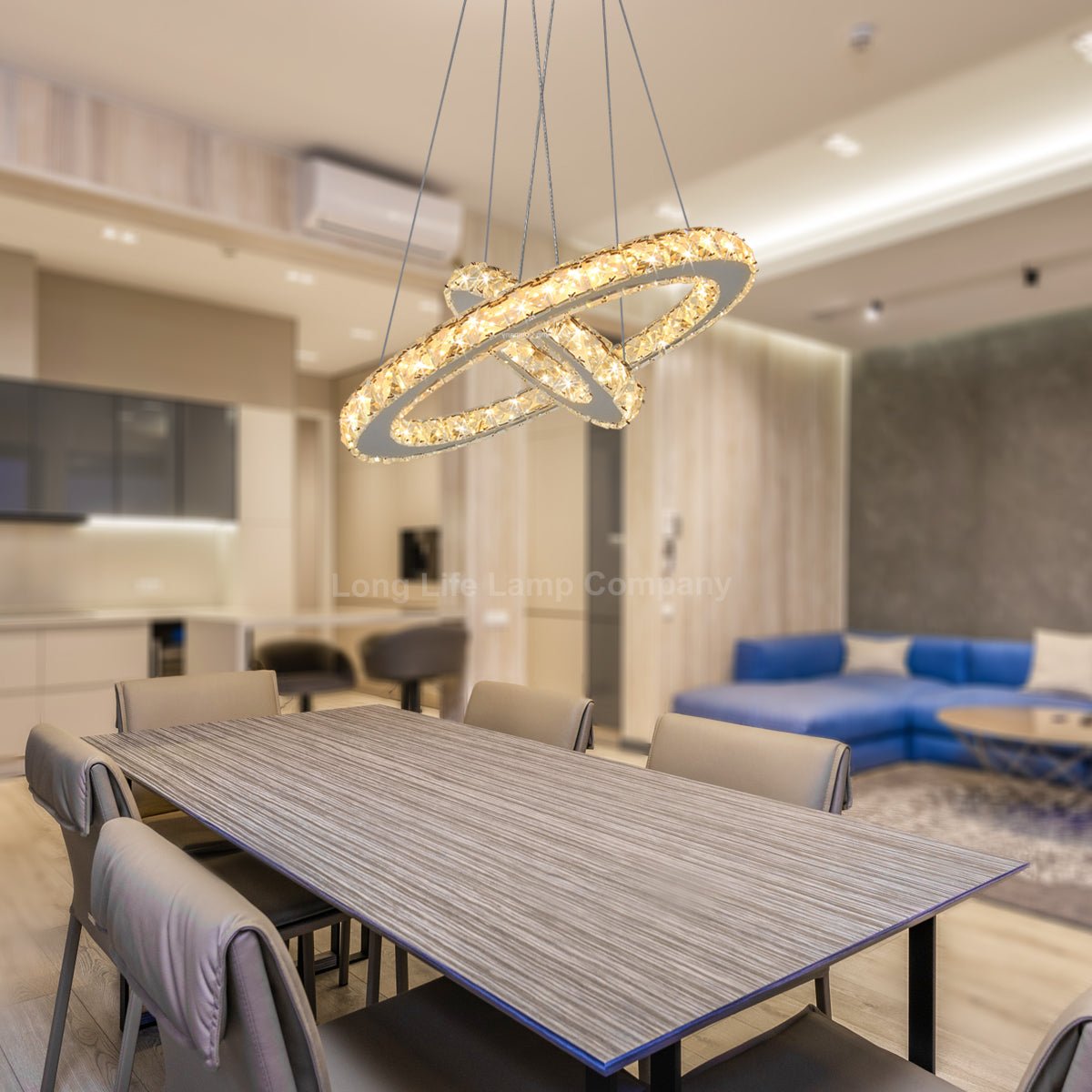 LED Modern Round Ceiling Chandelier Double Ring Warm White - Energy Light Bulbs - Free delivery on all orders