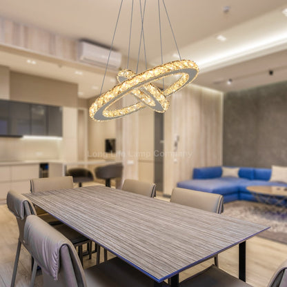 LED Modern Round Ceiling Chandelier Double Ring Warm White - Energy Light Bulbs - Free delivery on all orders