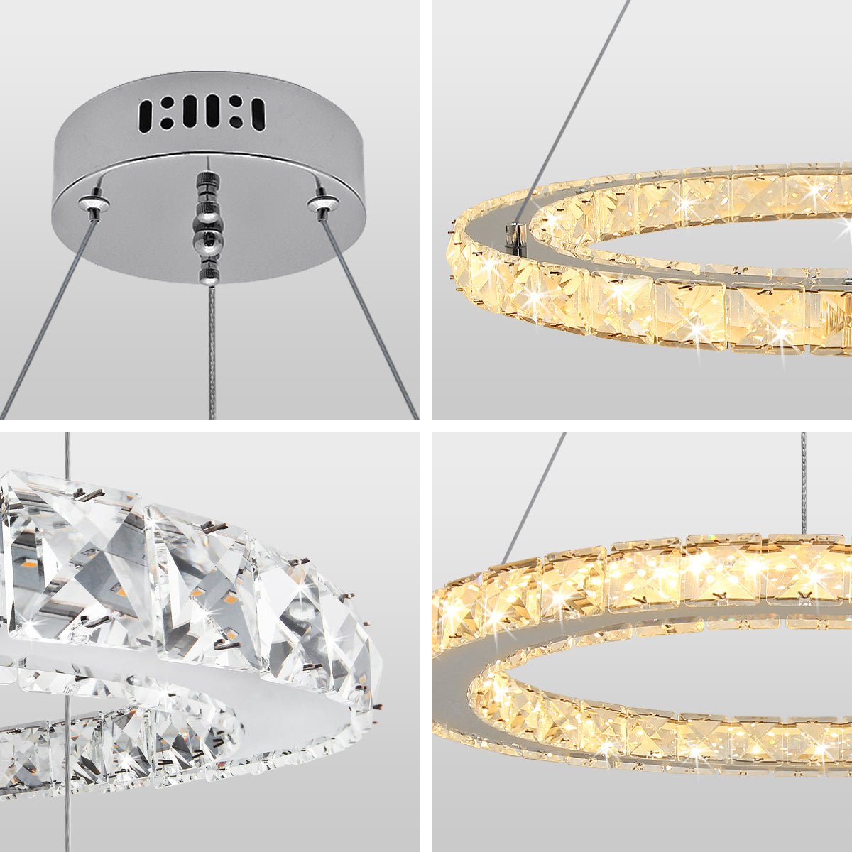 LED Modern Round Ceiling Chandelier Ring Warm White - Energy Light Bulbs - Free delivery on all orders