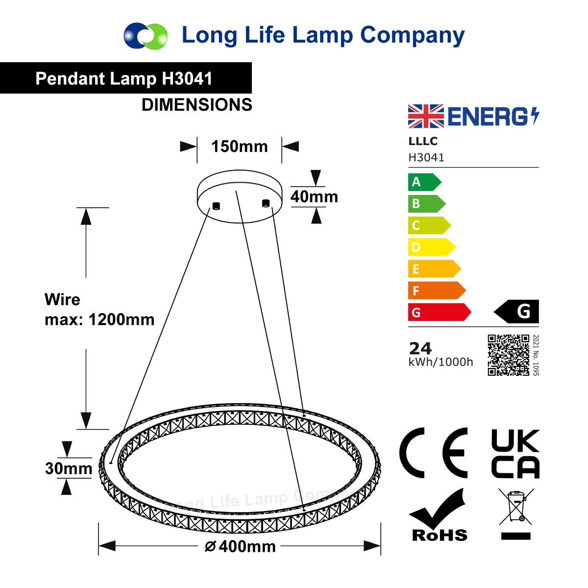 LED Modern Round Ceiling Chandelier Ring Warm White - Energy Light Bulbs - Free delivery on all orders