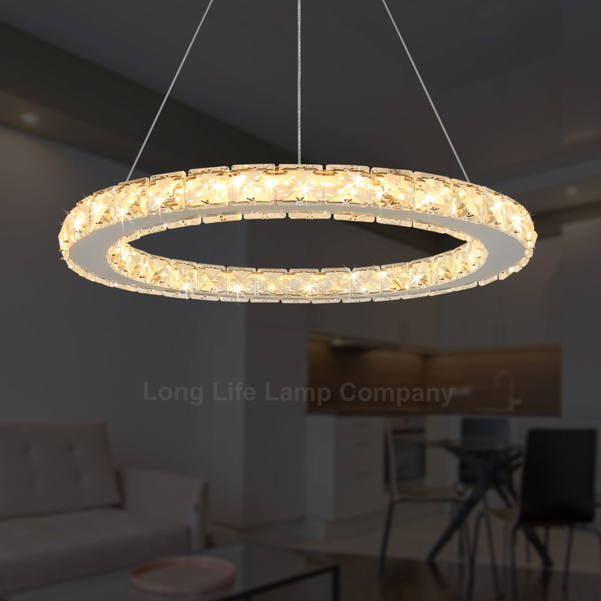 LED Modern Round Ceiling Chandelier Ring Warm White - Energy Light Bulbs - Free delivery on all orders
