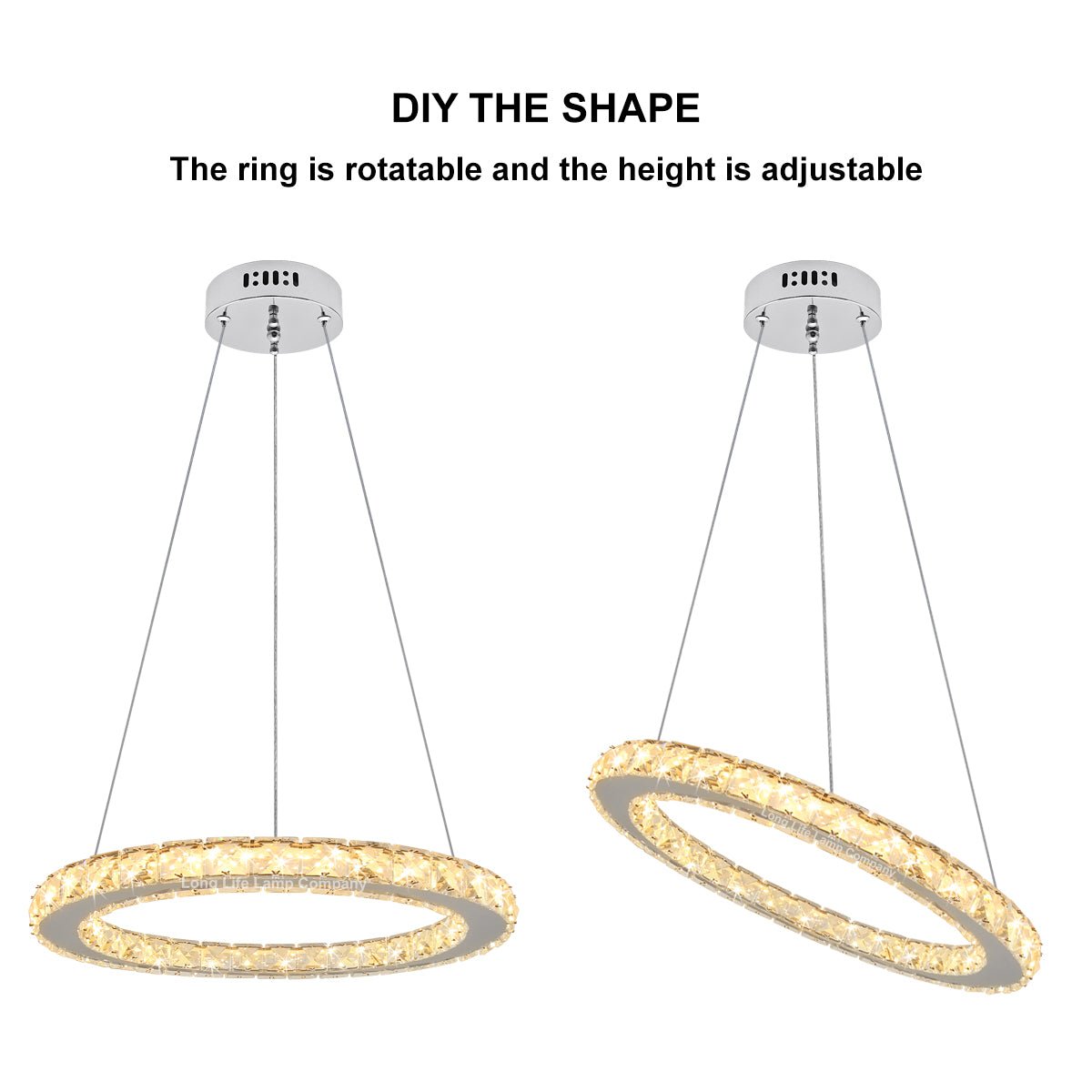 LED Modern Round Ceiling Chandelier Ring Warm White - Energy Light Bulbs - Free delivery on all orders