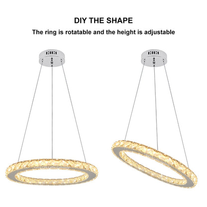 LED Modern Round Ceiling Chandelier Ring Warm White - Energy Light Bulbs - Free delivery on all orders