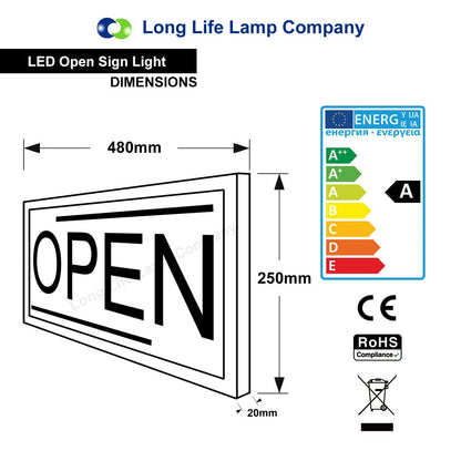 LED Open Sign For Shop Window Display Illuminated Flashing LED Sign Super Bright - Energy Light Bulbs - Free delivery on all orders