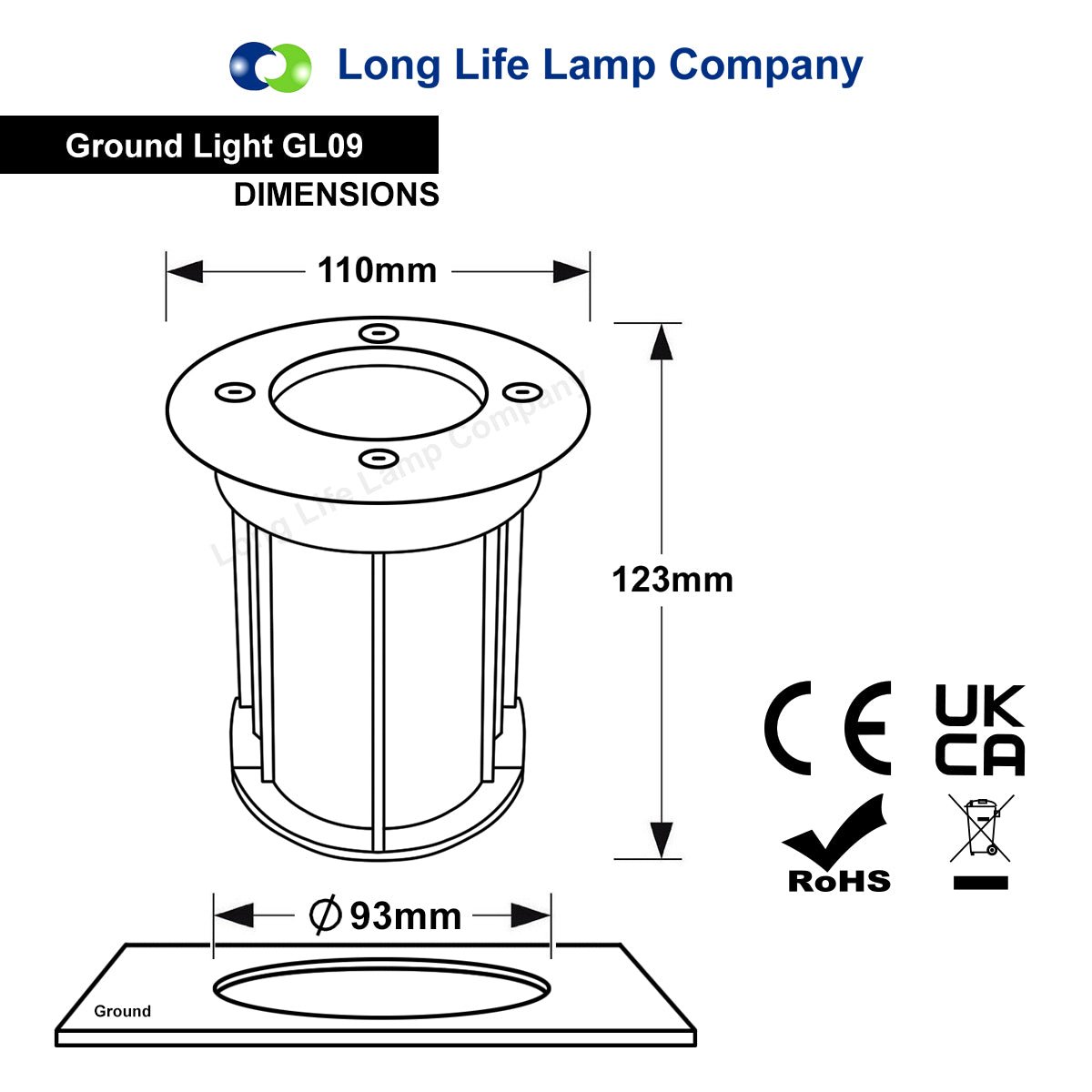 LED Outdoor Round Ground Recessed Light WW CW RED YELLOW GREEN BLUE RGB IP67 Waterproof GL09 - Energy Light Bulbs - Free delivery on all orders