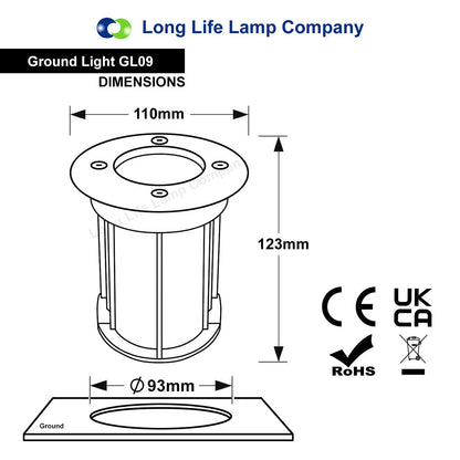 LED Outdoor Round Ground Recessed Light WW CW RED YELLOW GREEN BLUE RGB IP67 Waterproof GL09 - Energy Light Bulbs - Free delivery on all orders