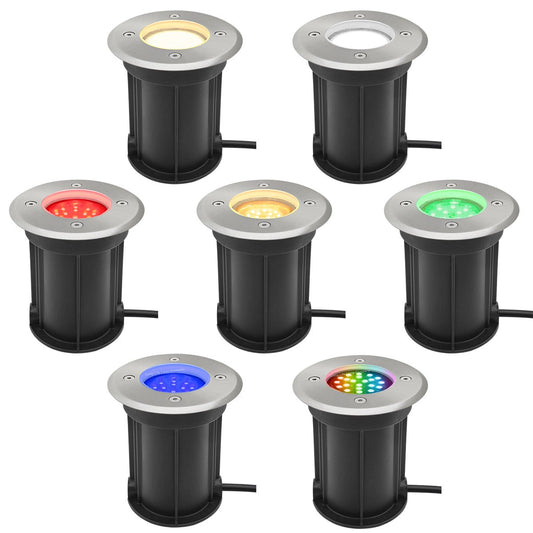 LED Outdoor Round Ground Recessed Light WW CW RED YELLOW GREEN BLUE RGB IP67 Waterproof GL09 - Energy Light Bulbs - Free delivery on all orders